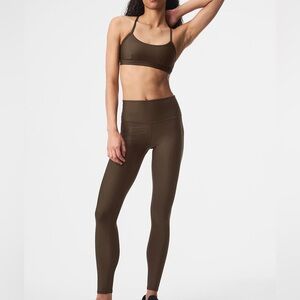 ALO Yoga chocolate Brown sports bra + leggings